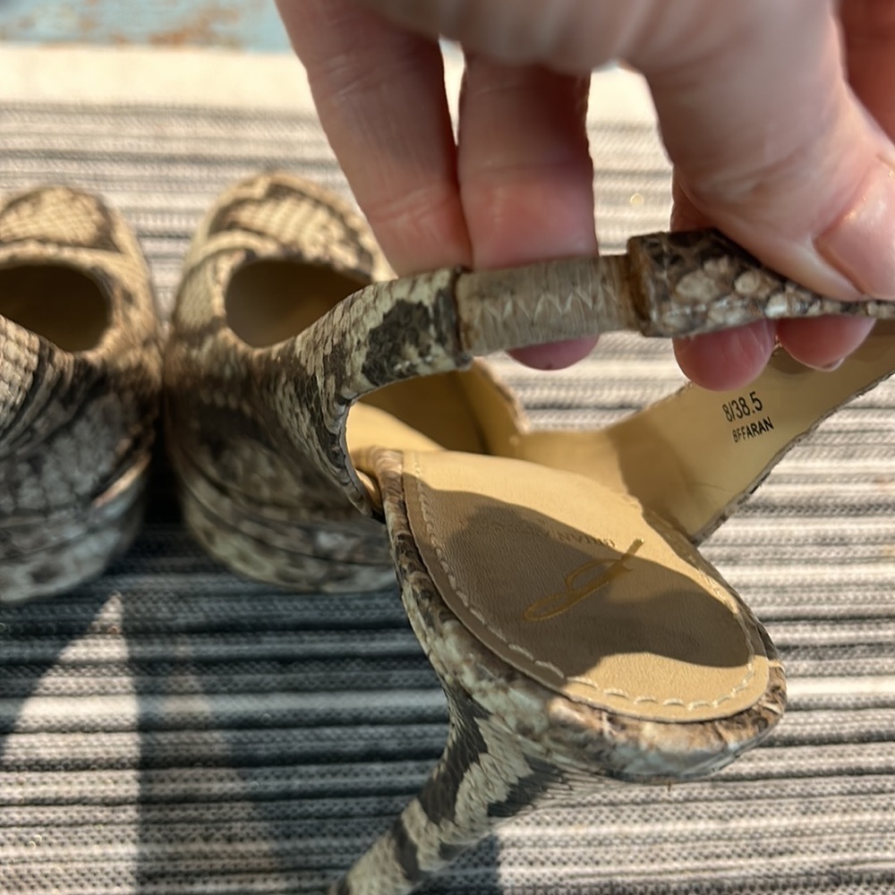 Brian Atwood Faran Python Snakeskin Pattern Platf… - image 5